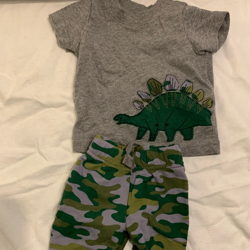 Carter’s camo dinosaur matching set